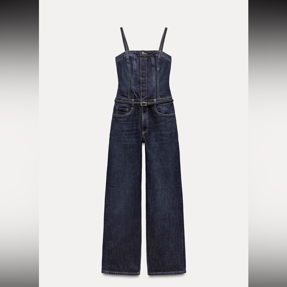 Zara Blue Denim Jumpsuit